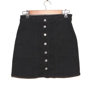 Altar'd State Black Denim Mini Skirt Size Small